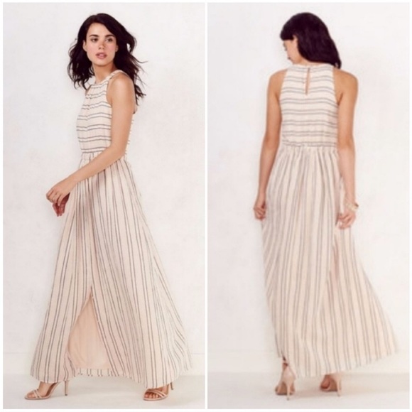 LC Lauren Conrad linen blend peach maxi dress size medium - Picture 1 of 9